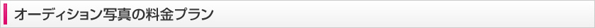 オーディション写真の料金プラン